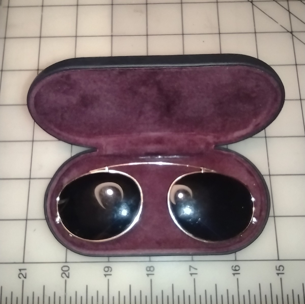 Shade Control clip on sunglasses with case